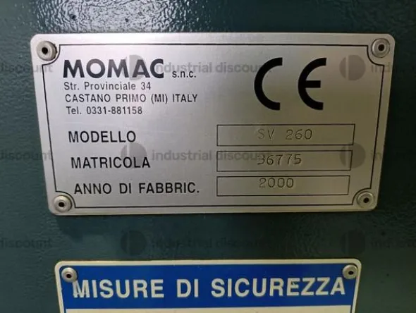 11#9299 Tornio parallelo MOMAC mod. SV 260 e Tornio parallelo COMM 260