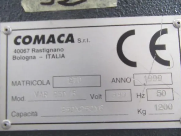 13#4504 Tranciatrice Comaca VAR250/6