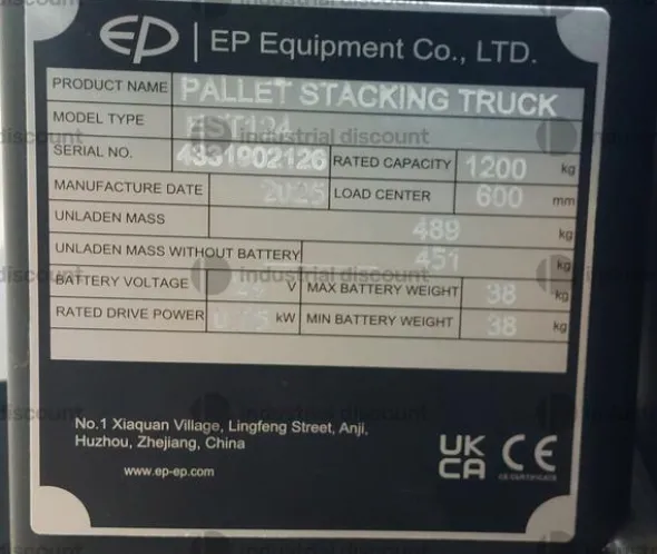 10#10277 Transpallet elettrico EP Equipment Co.