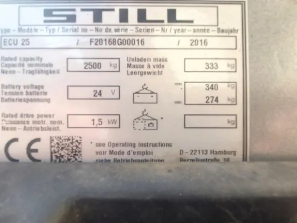 7#8225 Transpallet elettrico Still ECU25