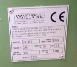 Troncatrice CURSAL TRV500 CE a fermo mobile L=5mt