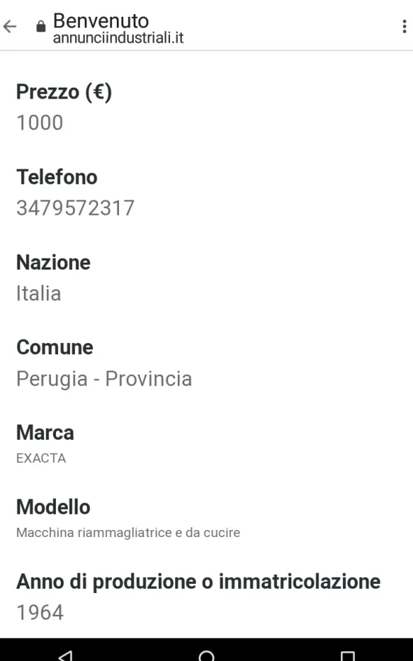 Vendesi riammagliatrice EXACTA FINEZZA 16