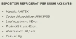 Vetrina refrigerata per sushi